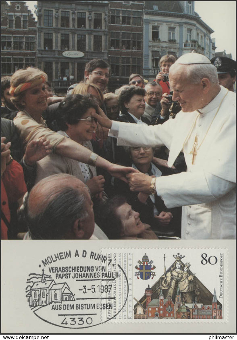 Deutschland: Papst Johannes Paul II In Mülheim / Ruhr, Maximumkarte 3.5.1987 - Papes