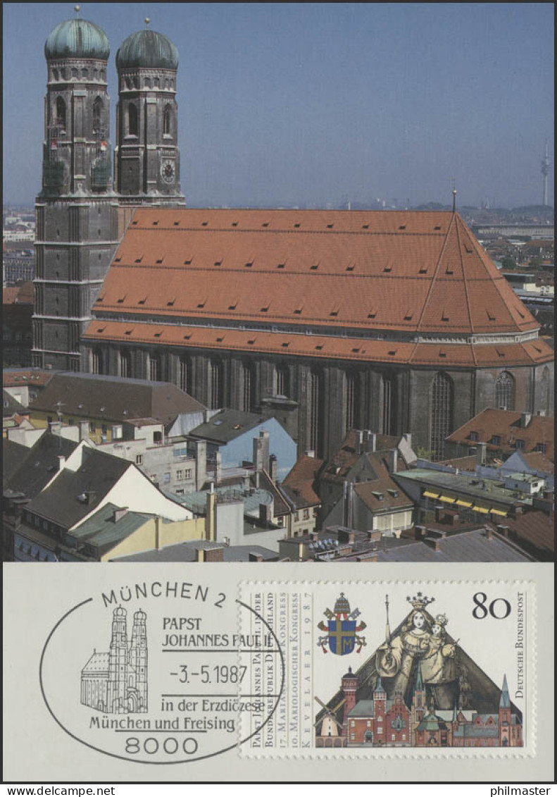 Deutschland: Papst Johannes Paul II In München, Maximumkarte 3.5.1987 - Papi