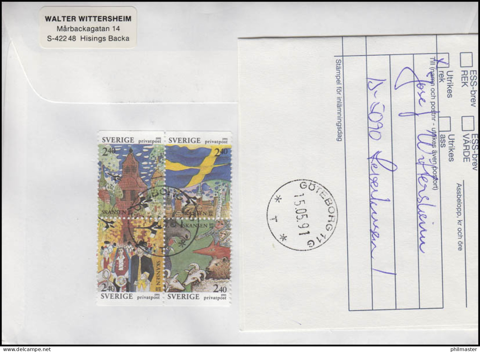 Schweden: Rabatt-Freimarken Freilichtmuseum 1991 Als ZD Aus MH, R-FDC 15.5.91 - Musei