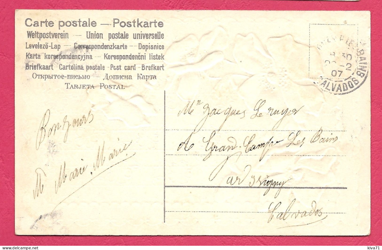 " Souvenir  "           1907   Embossée - Saluti Da.../ Gruss Aus...