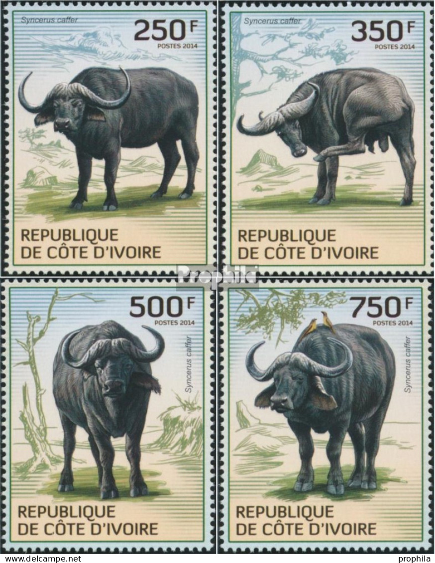 Elfenbeinküste 1584-1587 (kompl.Ausg.) Postfrisch 2014 Kaffernbüffel - Ivory Coast (1960-...)