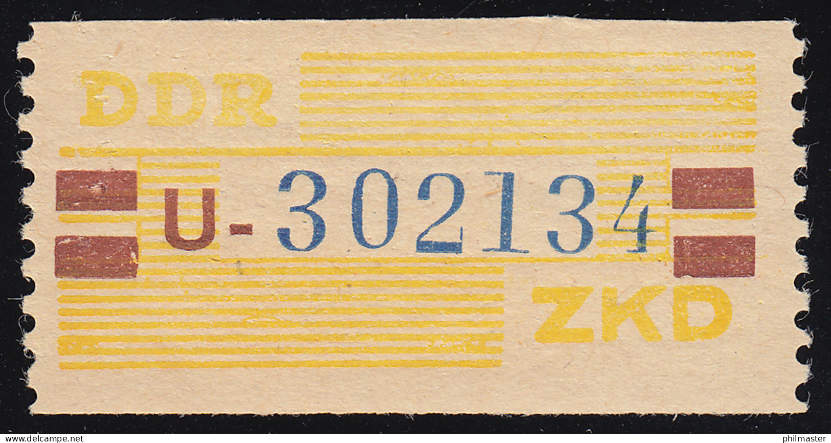 25-U-N Dienst-B, Billet Blau Auf Gelb, Nachdruck ** Postfrisch - Mint