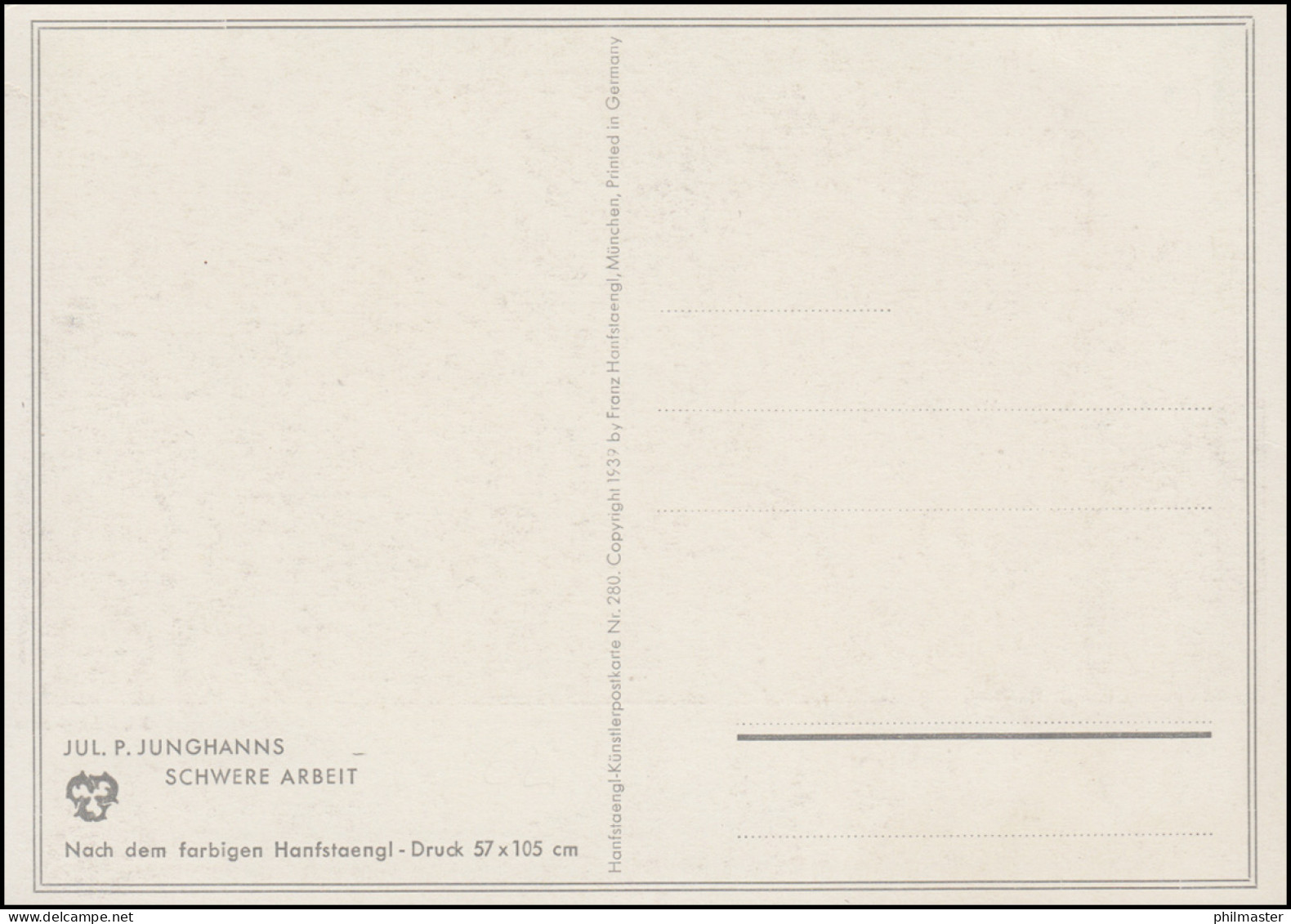 Künstler-AK Jul. P. Junghanns: Schwere Arbeit - Mit Pferdegespann, Ungebraucht - Andere & Zonder Classificatie