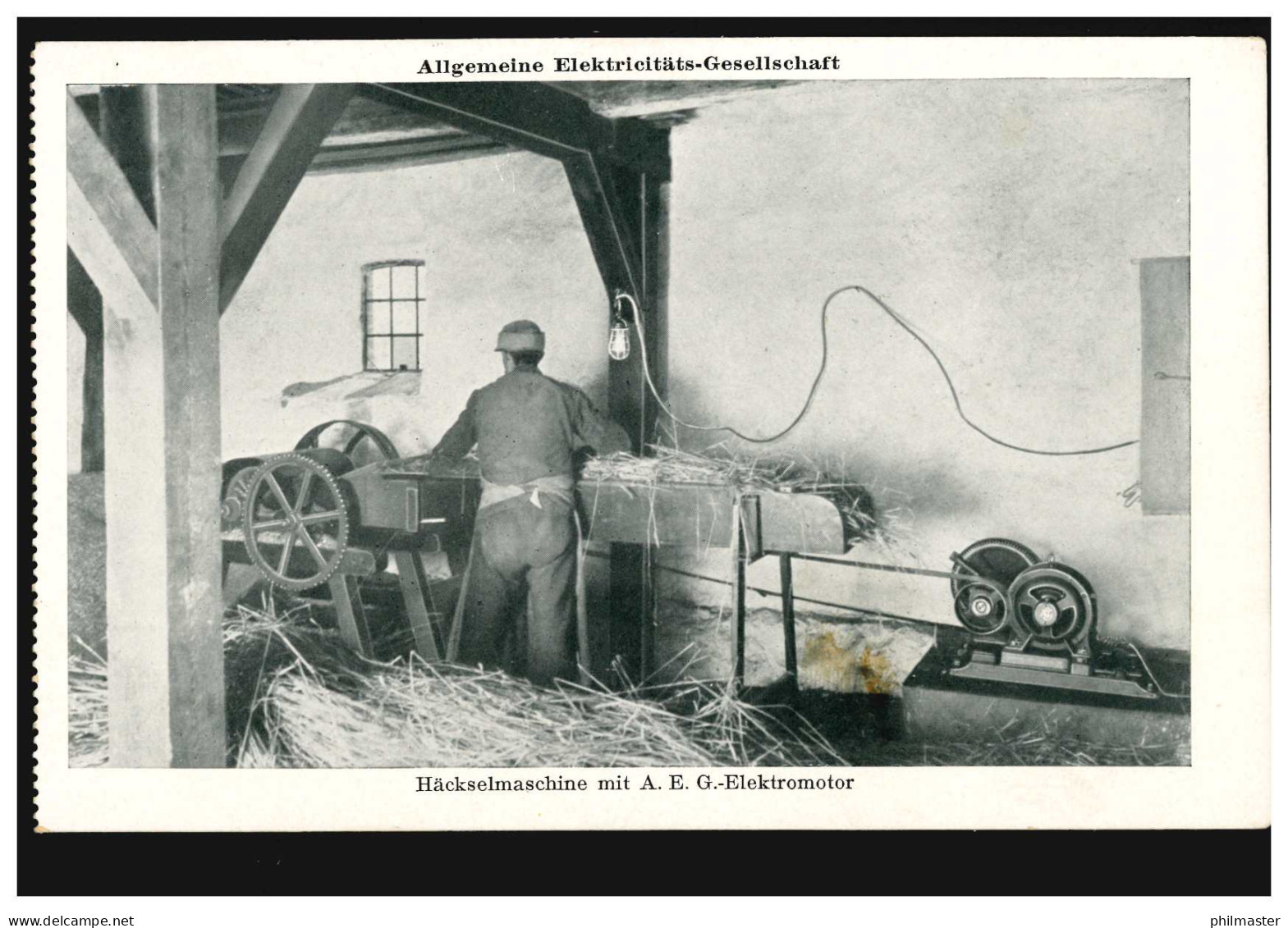 Foto-AK Häckselmaschine Mit AEG-Elektromotor, Um 1960, Ungebraucht - Andere & Zonder Classificatie