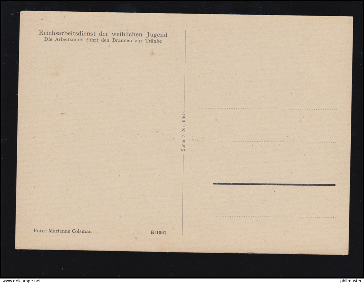 Foto-AK Die Arbeitsmaid Führt Den Braunen Zur Tränke, Ungebraucht - Andere & Zonder Classificatie