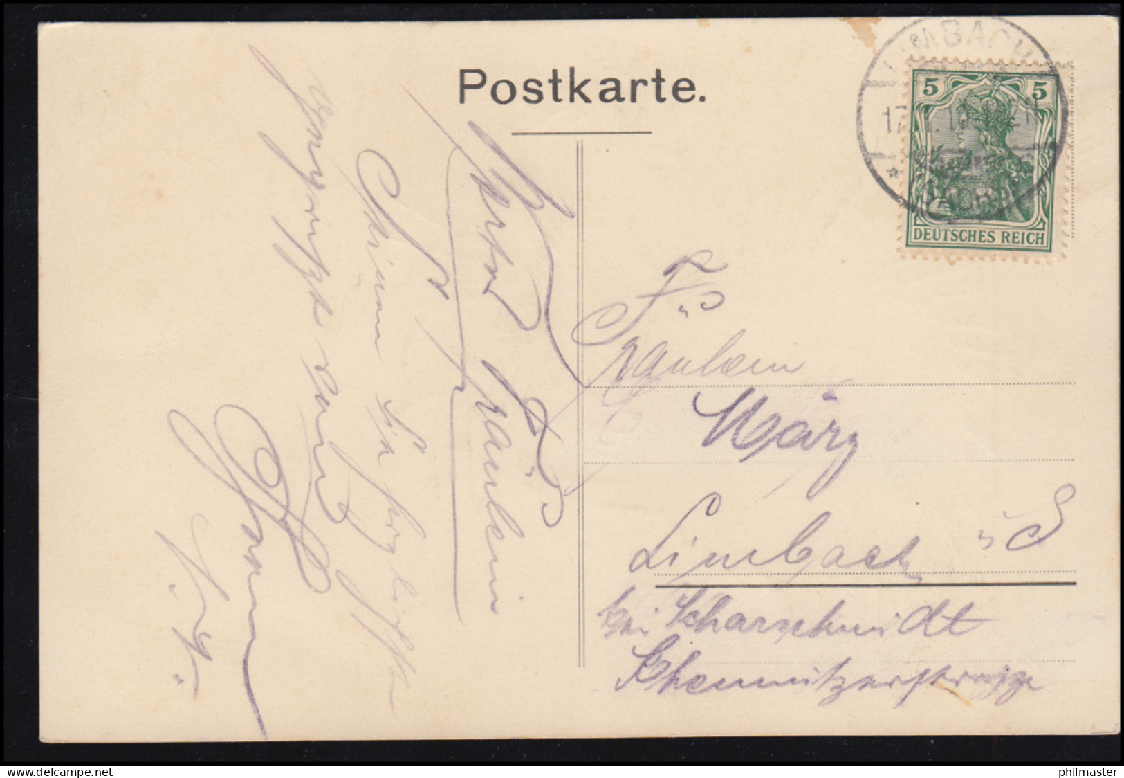 Künstler-AK Kleinbild Parkidylle Mit Blumengirlande, LIMBACH (SACHS.) 17.1.1910  - Ohne Zuordnung