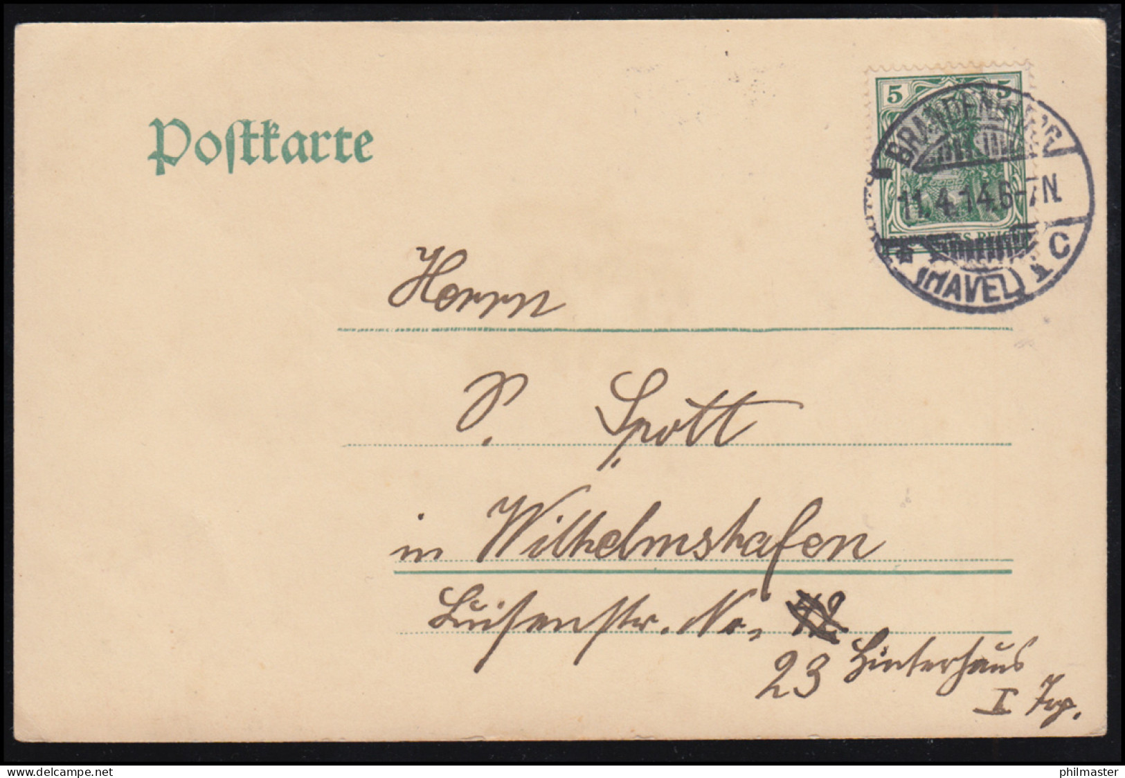 Künstler-AK Ostern Veilchenzweig Schneeglöckchen, BRANDENBURG / HAVEL 11.4.1914 - Ohne Zuordnung