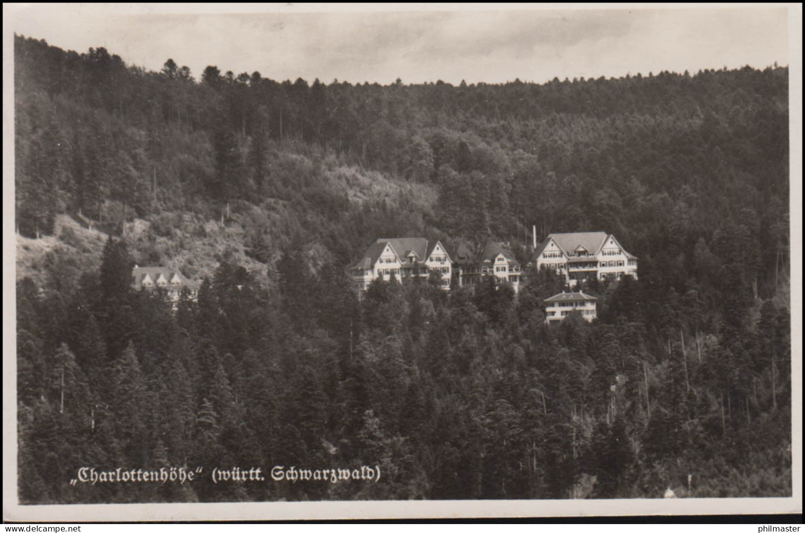 Landpost-Stempel Charlottenhöhe über Calmbach Auf Passender AK SSt CALMBACH 1941 - Lettres & Documents