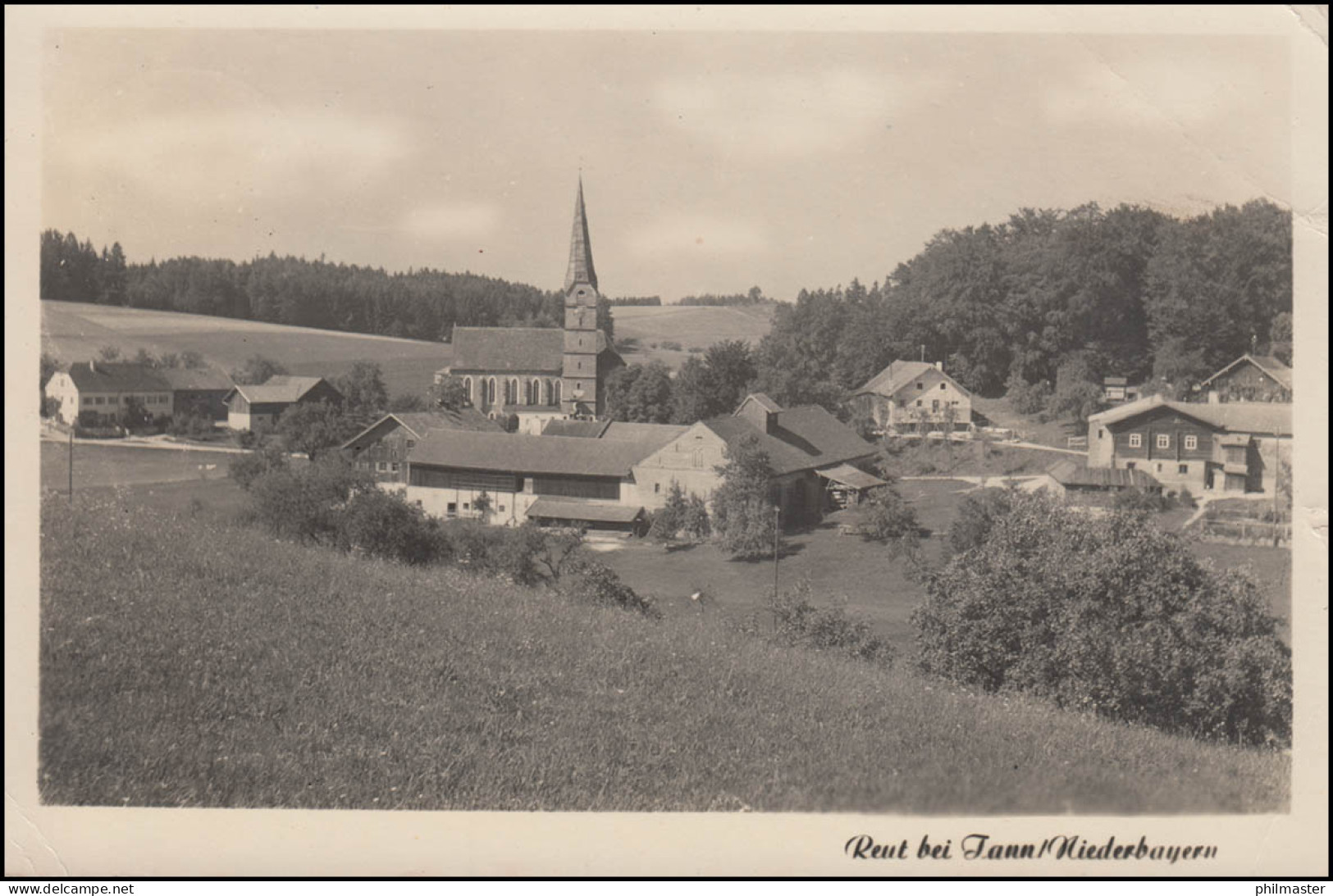 Landpost-Stempel Reut über PFARRKIRCHEN (NIEDERBAY.) 25.2.1959 Auf Passener AK - Autres & Non Classés