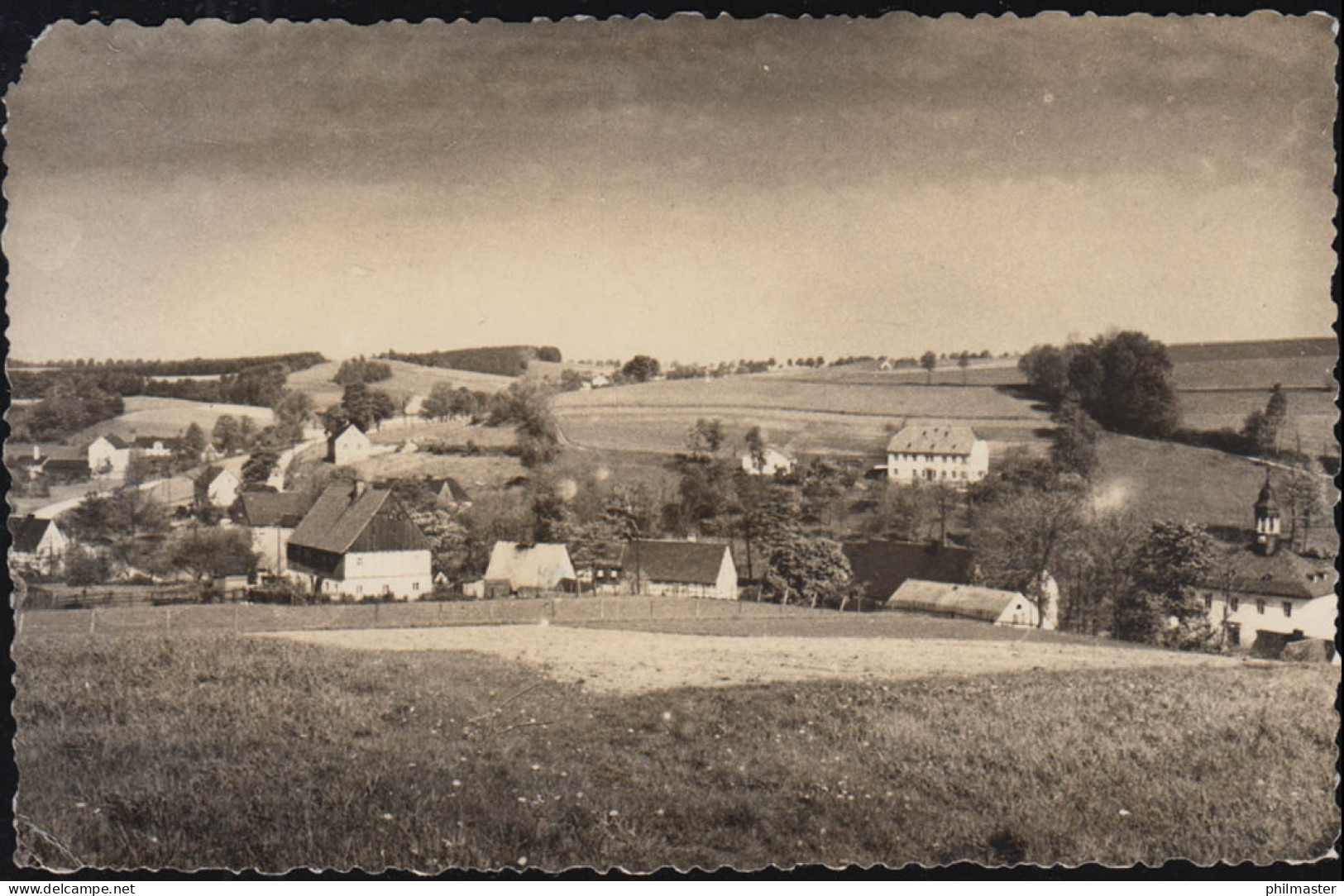 Landpost-Stempel Hasselbach über POCKAU (FLÖHATAL) 27.7.1959  Auf Passender AK - Autres & Non Classés