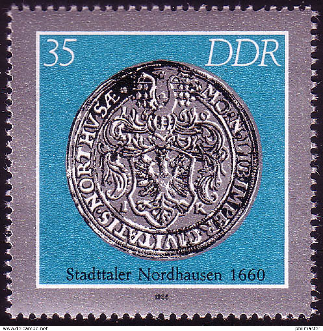 3041 Historische Münzen Städtetaler 35 Pf Nordhausen ** - Unused Stamps