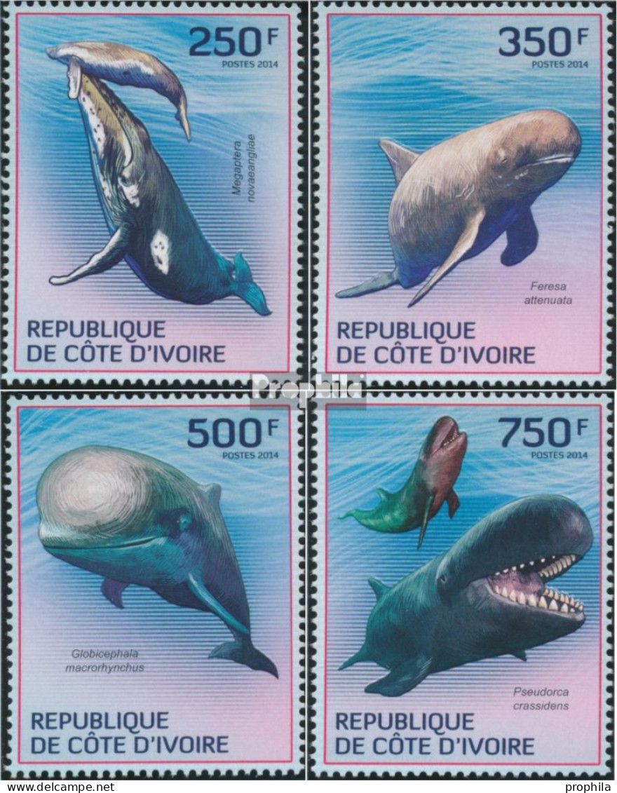 Elfenbeinküste 1579-1582 (kompl.Ausg.) Postfrisch 2014 Wale - Côte D'Ivoire (1960-...)