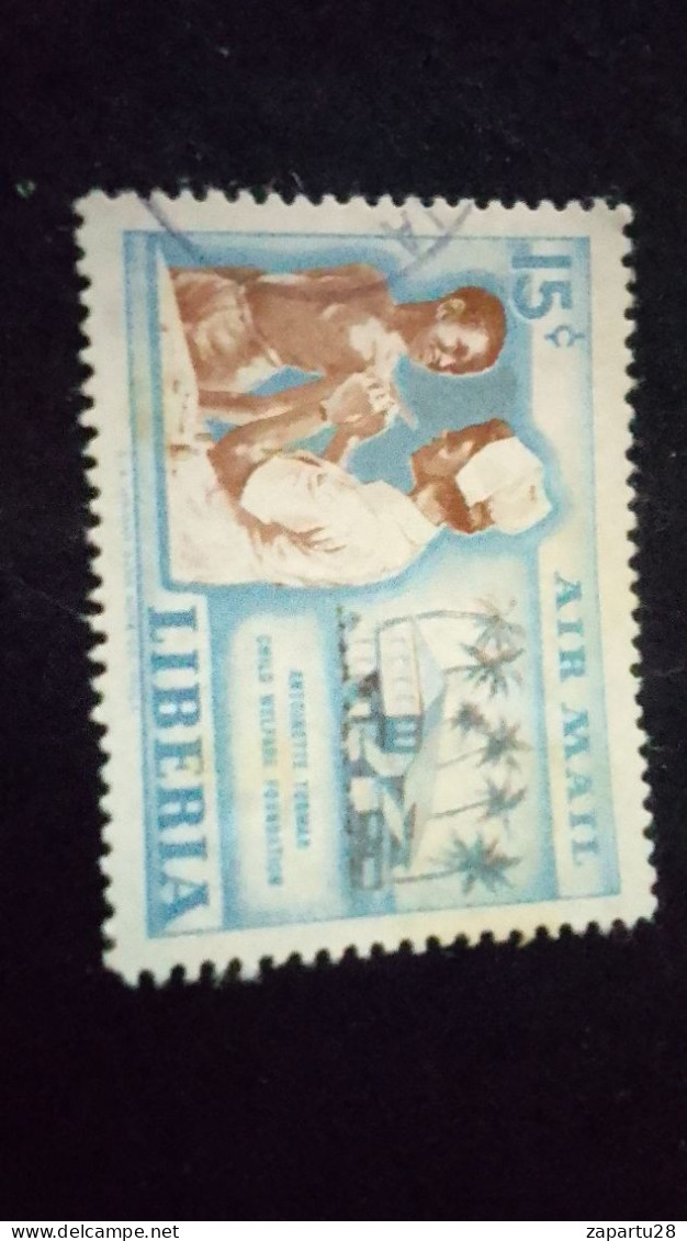 LİBERYA--1955   15C      DAMGALI - Liberia