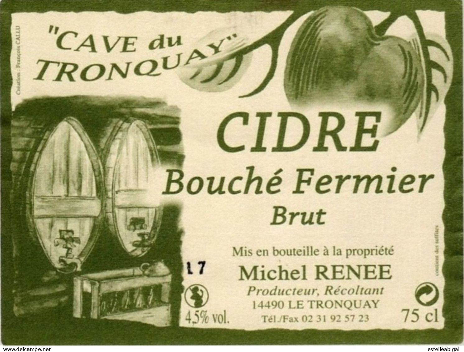 Cidre Cave Du Tronquay - Autres & Non Classés