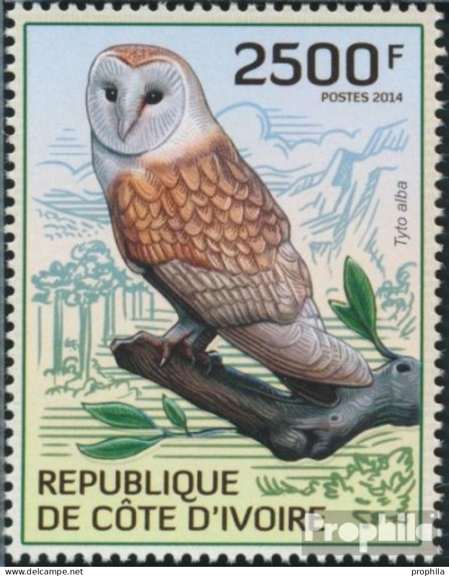 Elfenbeinküste 1553 (kompl.Ausg.) Postfrisch 2014 Eulen - Ivory Coast (1960-...)