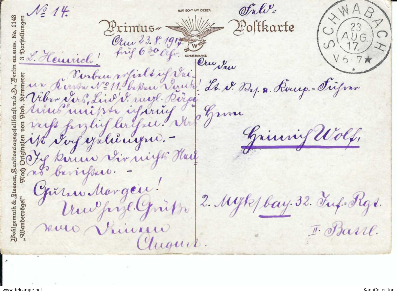 Sonnenwendfeuer, Serie „Wandervögel“, Nach Motiven Von Rob. Kämmerer, Primus-Postkarte, Gelaufen 1917 - Unclassified