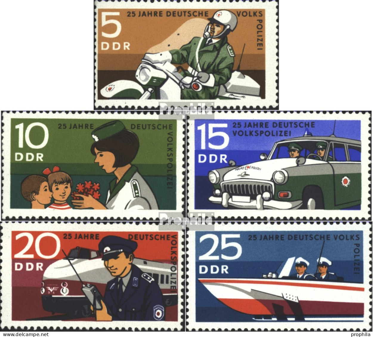 DDR 1579-1583 (kompl.Ausgabe) Postfrisch 1970 Volkspolizei - Unused Stamps