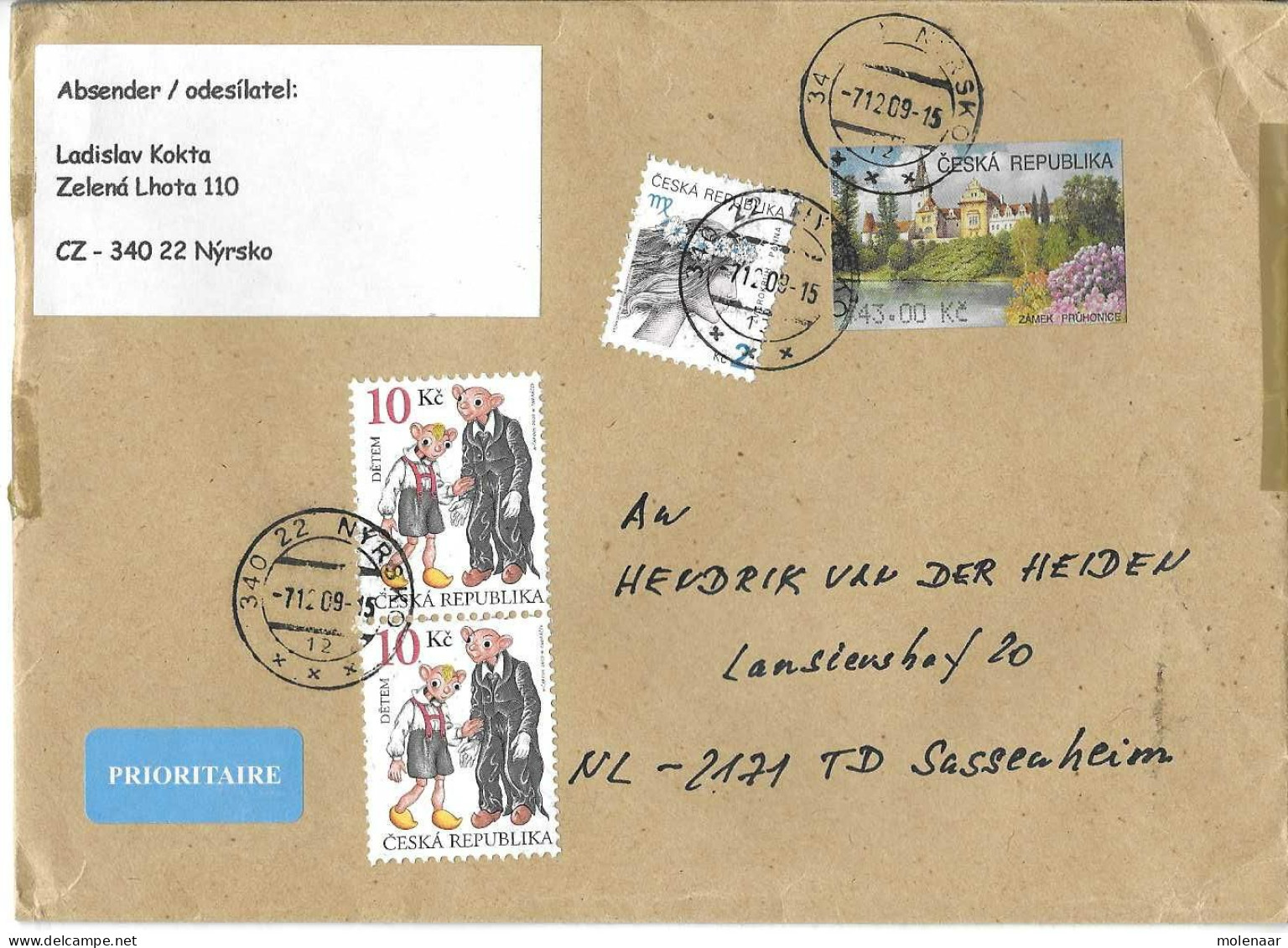 Postzegels > Europa > Tsjechië > 2000-09 > Brief Met 4 Postzegels (16929) - Briefe U. Dokumente