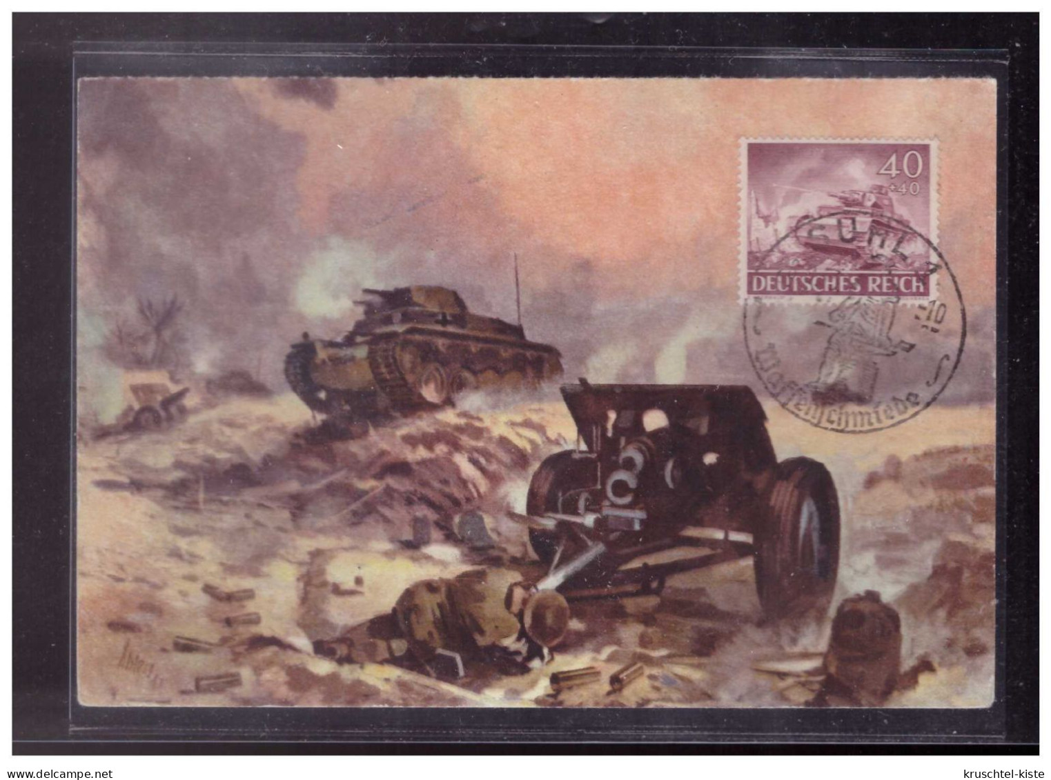 Dt Reich (W00170) Propaganda Maximumkarte Panzer überrennen Eine Englische Batterie (Lybien), Ungebraucht - Materiaal
