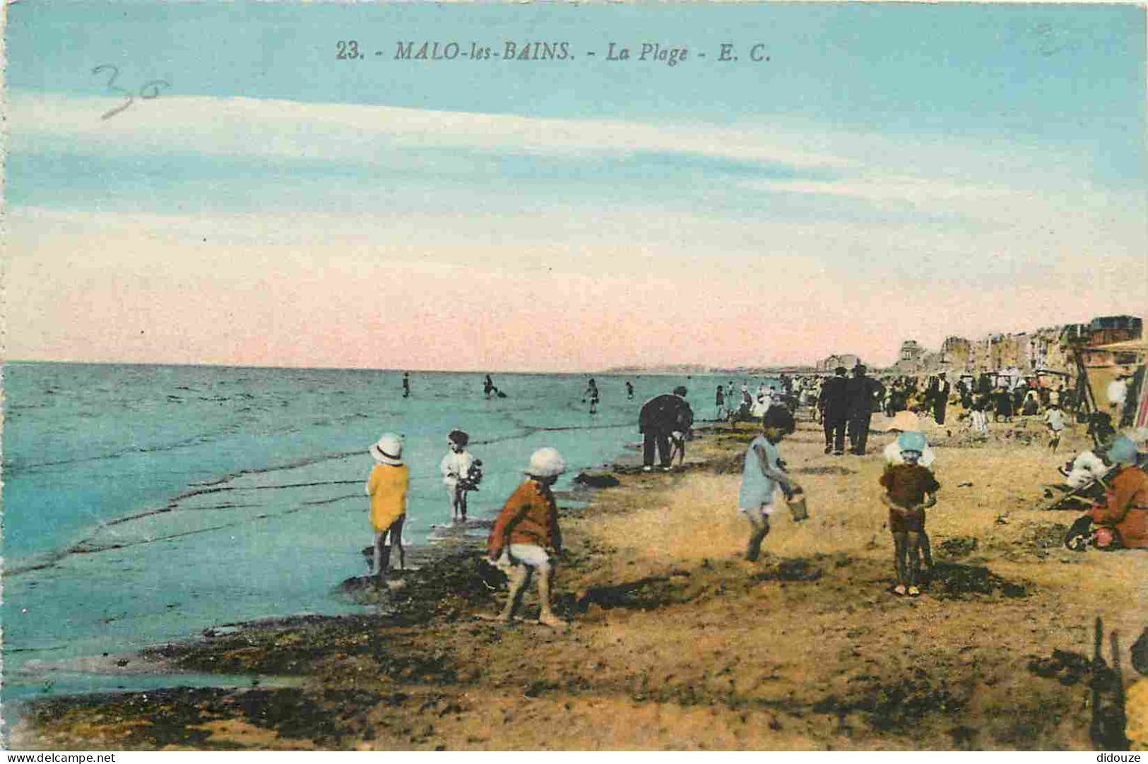 59 - Malo Les Bains - La Plage - Animée - Colorisée - Scènes De Plage - CPA - Voir Scans Recto-Verso - Malo Les Bains