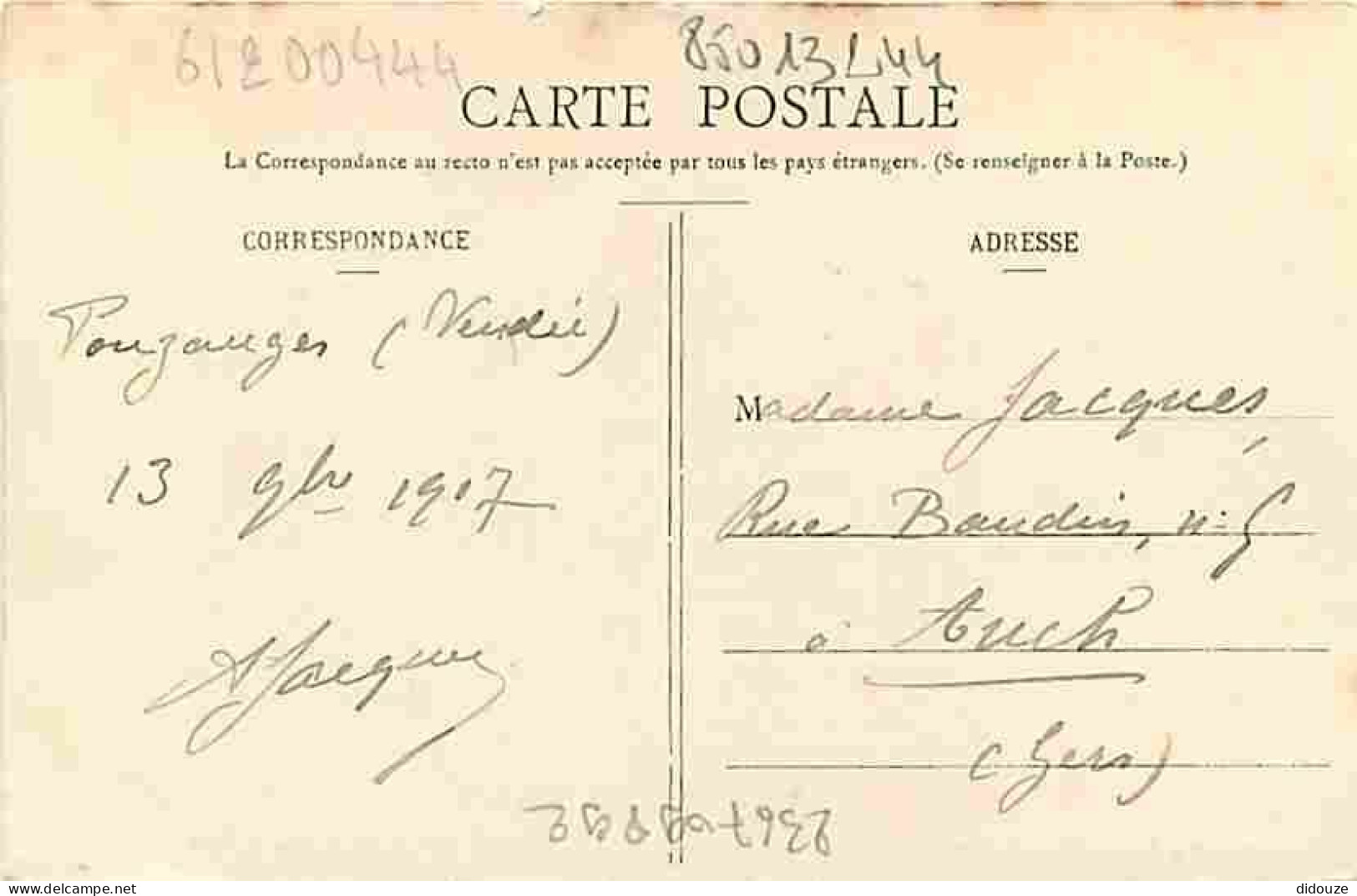 85 - Pouzauges - Vue Générale - Voyagée En 1907 - CPA - Voir Scans Recto-Verso - Pouzauges