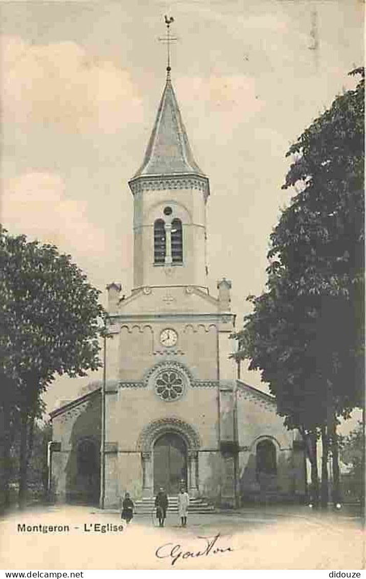 91 - Montgeron - L'Eglise - Animé - CPA - Voir Scans Recto-Verso - Montgeron