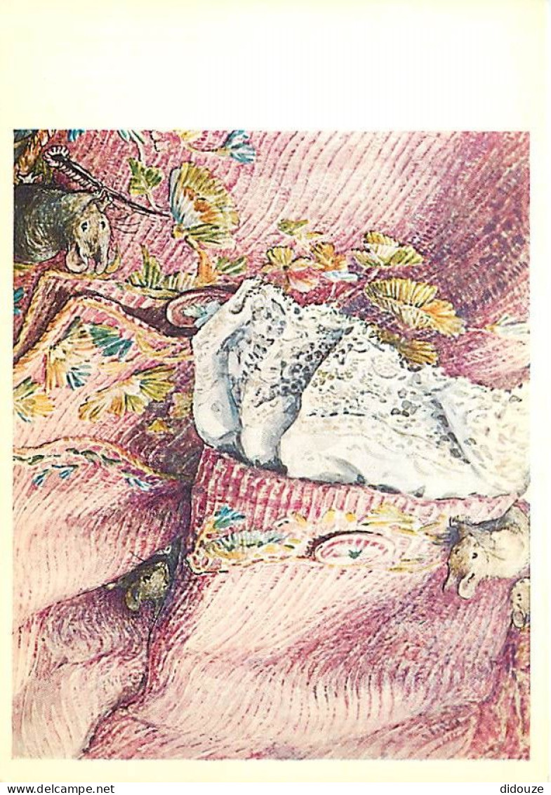 Art - Peinture - Helen Beatrix Potter - Illustration For The Tailor Of Gloucester - Sewing The MayoKs Coat C. 1902 - Car - Malerei & Gemälde
