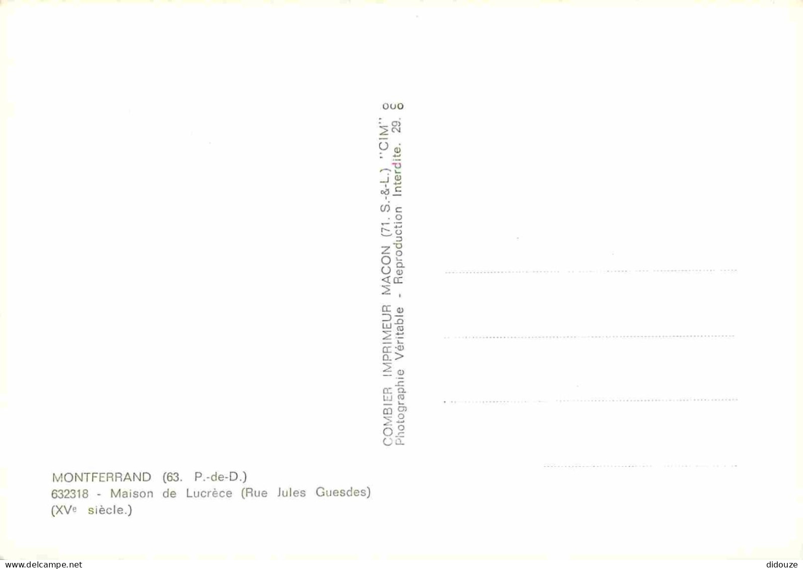 63 - Montferrand - Maison De Lucrèce Rue Jules Guesdes - Mention Photographie Véritable - Carte Dentelée - CPSM Grand Fo - Otros & Sin Clasificación