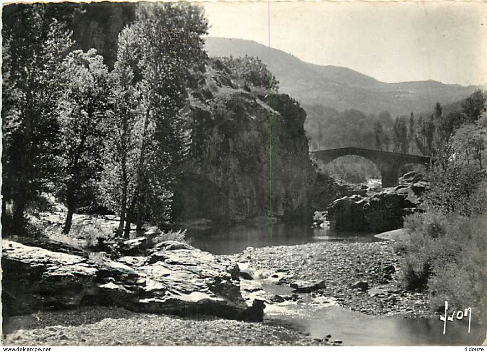 48 - Florac - Le Pont De Barre Et Le Rocher Des Fées - Mention Photographie Véritable - Carte Dentelée - CPSM Grand Form - Florac