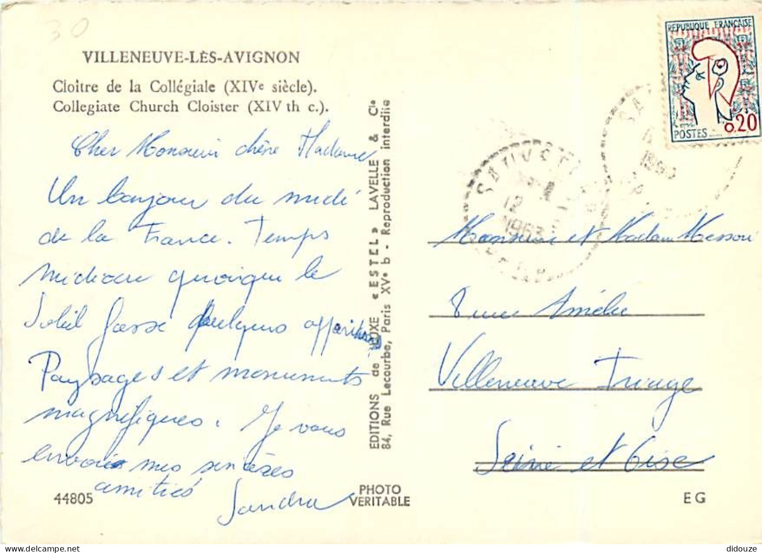 30 - Villeneuve Les Avignon - Cloître De La Collégiale - Mention Photographie Véritable - Carte Dentelée - CPSM Grand Fo - Villeneuve-lès-Avignon