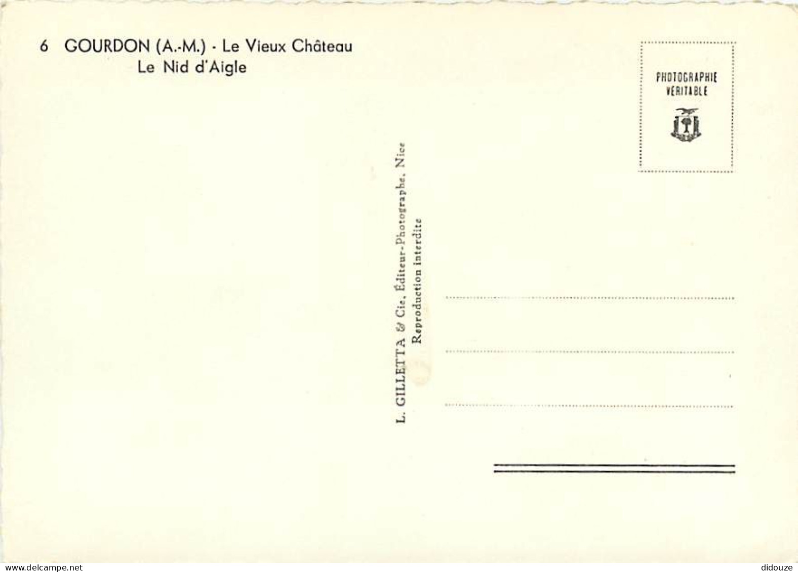 06 - Gourdon - Le Vieux Château - Le Nid D'Aigle - Mention Photographie Véritable - Carte Dentelée - CPSM Grand Format - - Gourdon