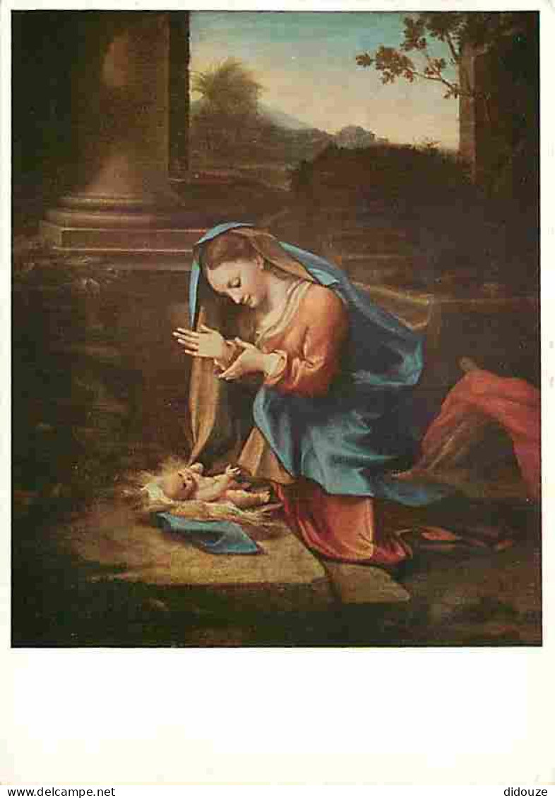 Art - Peinture Religieuse - Antonio Allegri Detto Il Correggio - La Vergine Che Adora Il Bambino - Firenze - Galleria Uf - Gemälde, Glasmalereien & Statuen