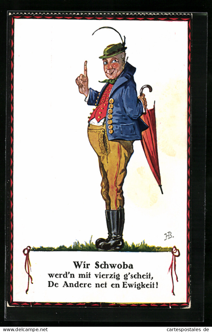 Künstler-AK Hans Boettcher: Wir Schwoba, Schwabe In Tracht  - Boettcher, Hans