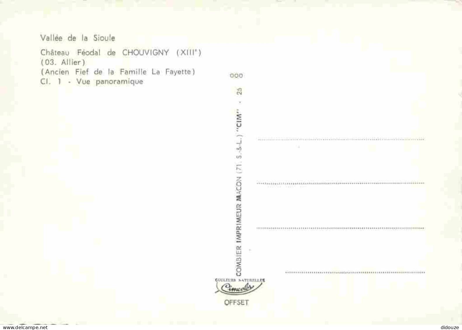 03 - Chouvigny - Le Château Féodal Dans La Vallée De La Sioule - Carte Dentelée - CPSM Grand Format - Voir Scans Recto-V - Other & Unclassified