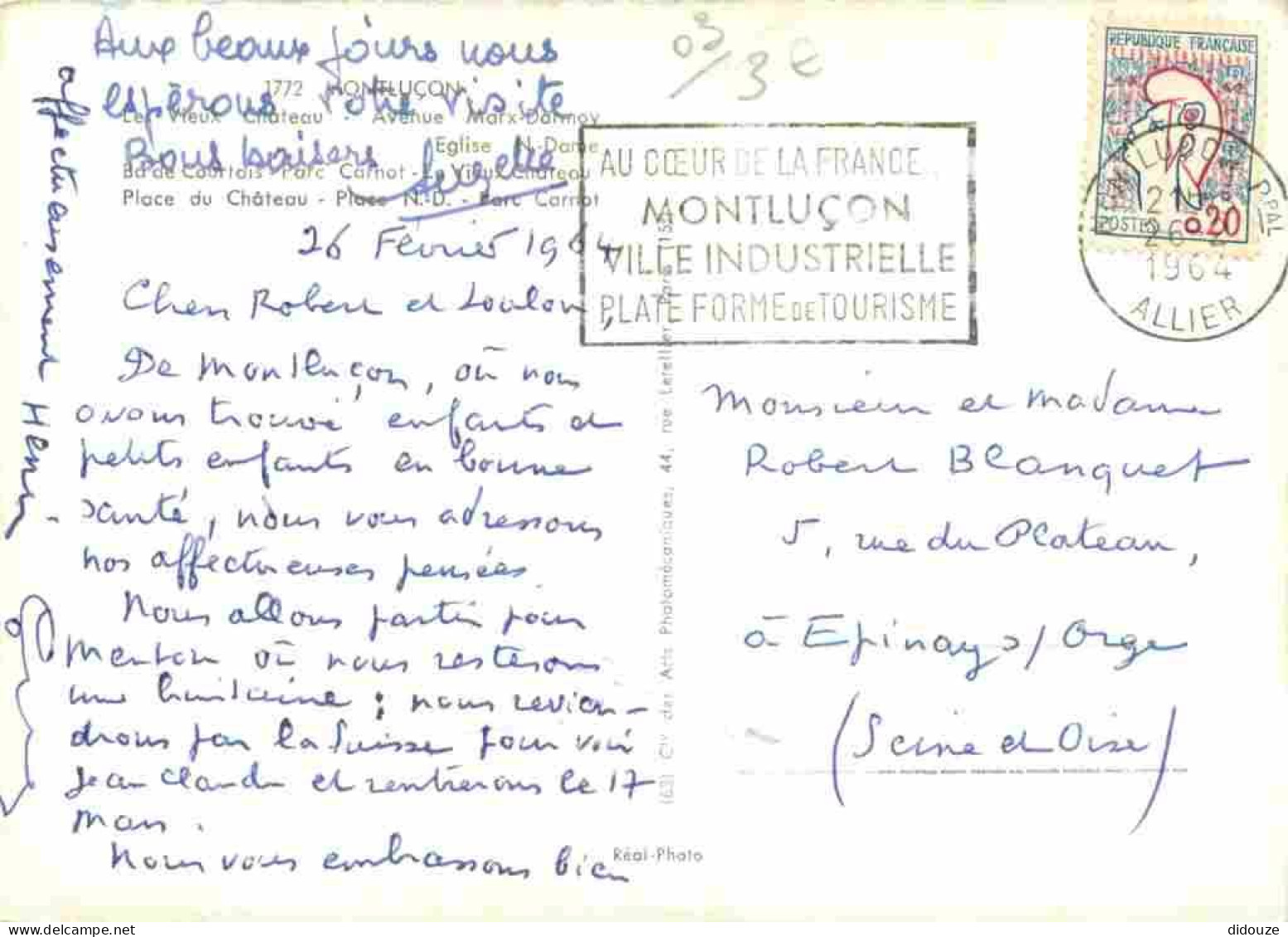 03 - Montluçon - Multivues - Mention Photographie Véritable - Carte Dentelée - CPSM Grand Format - Flamme Postale - Voir - Montlucon