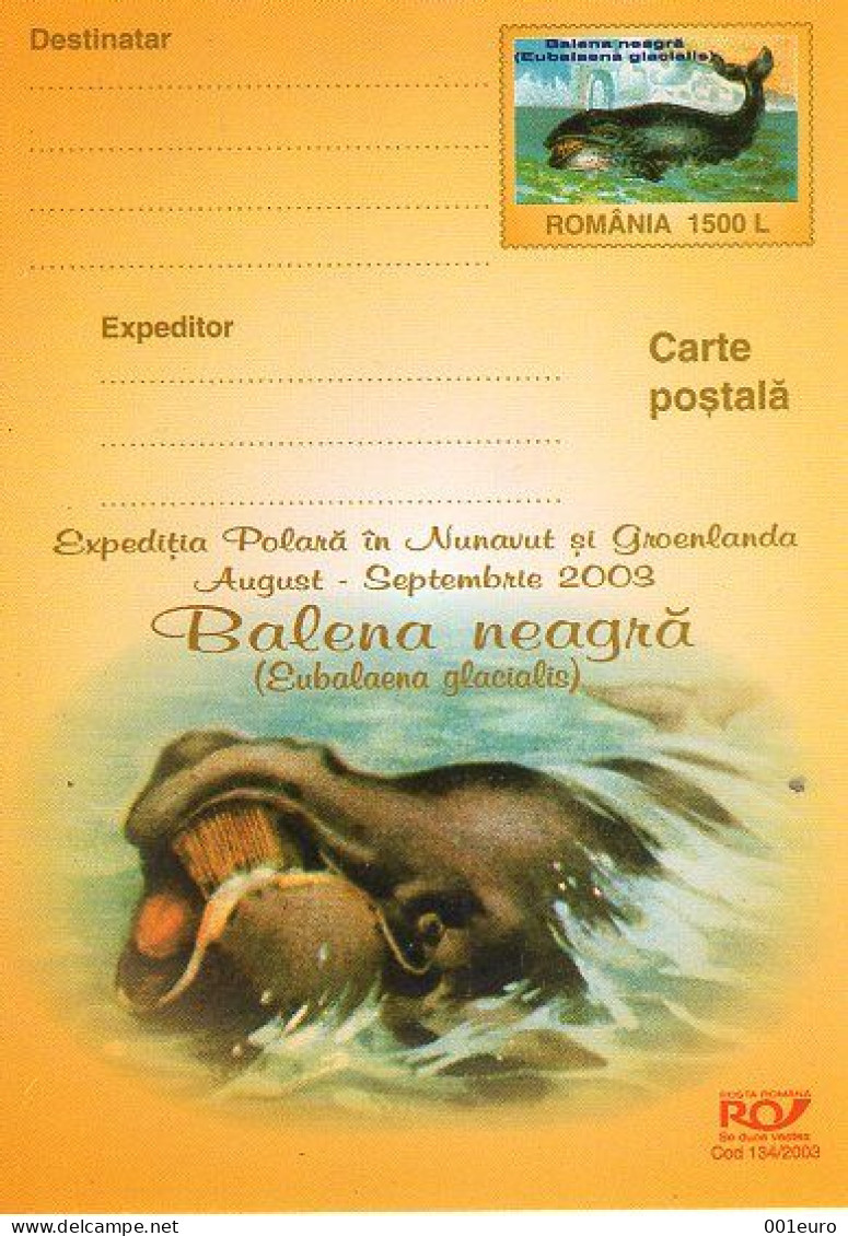 ROMANIA 2003: WHALING, AN ILLUSTRATED HISTORY, 5 Unused Postal Stationery Cards - Registered Sending! Envoi Enregistre! - Entiers Postaux