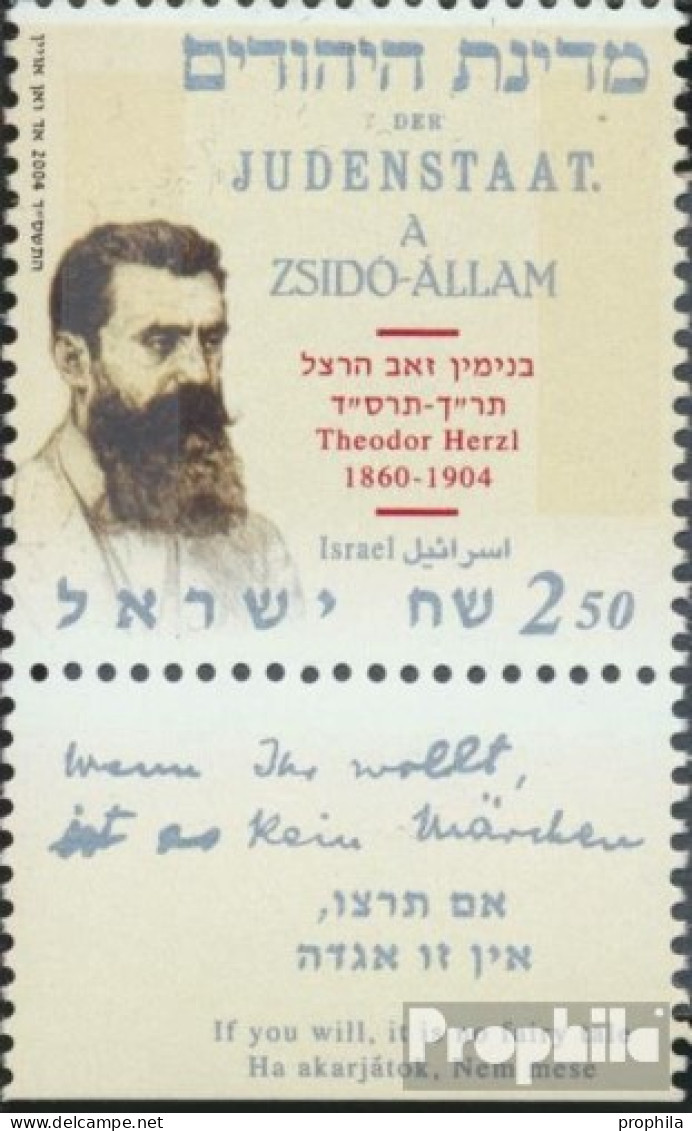 Israel 1786 Mit Tab (kompl.Ausg.) Postfrisch 2004 Theodor Herzl - Unused Stamps (with Tabs)