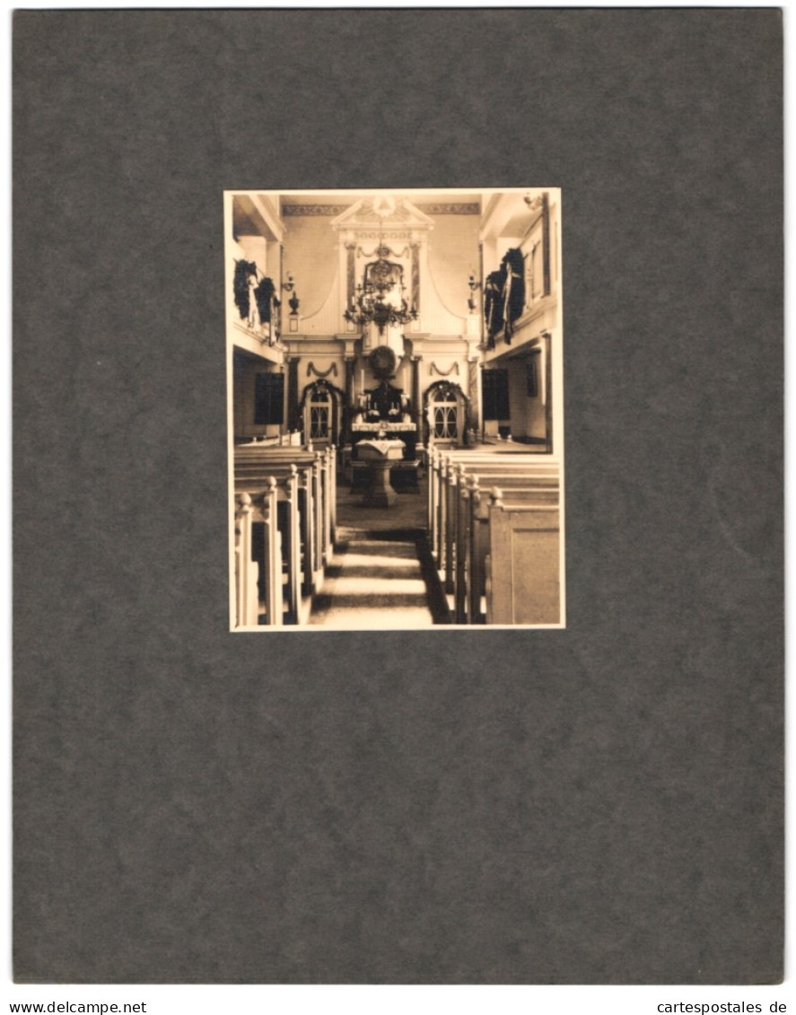 Fotoalbum mit 40 Fotografien eines Amateur Fotografen, Hildburghausen 1934, sachliche Fotografie, Interieur, Kirche 