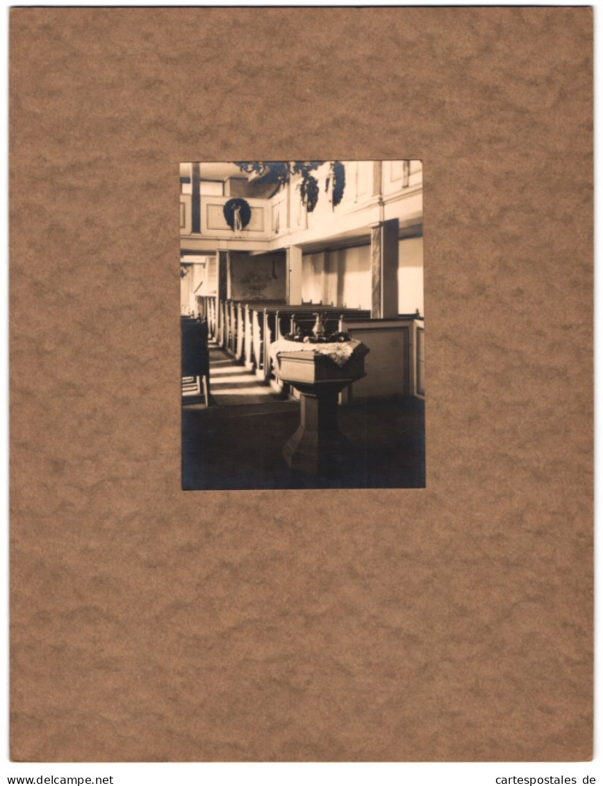 Fotoalbum mit 40 Fotografien eines Amateur Fotografen, Hildburghausen 1934, sachliche Fotografie, Interieur, Kirche 