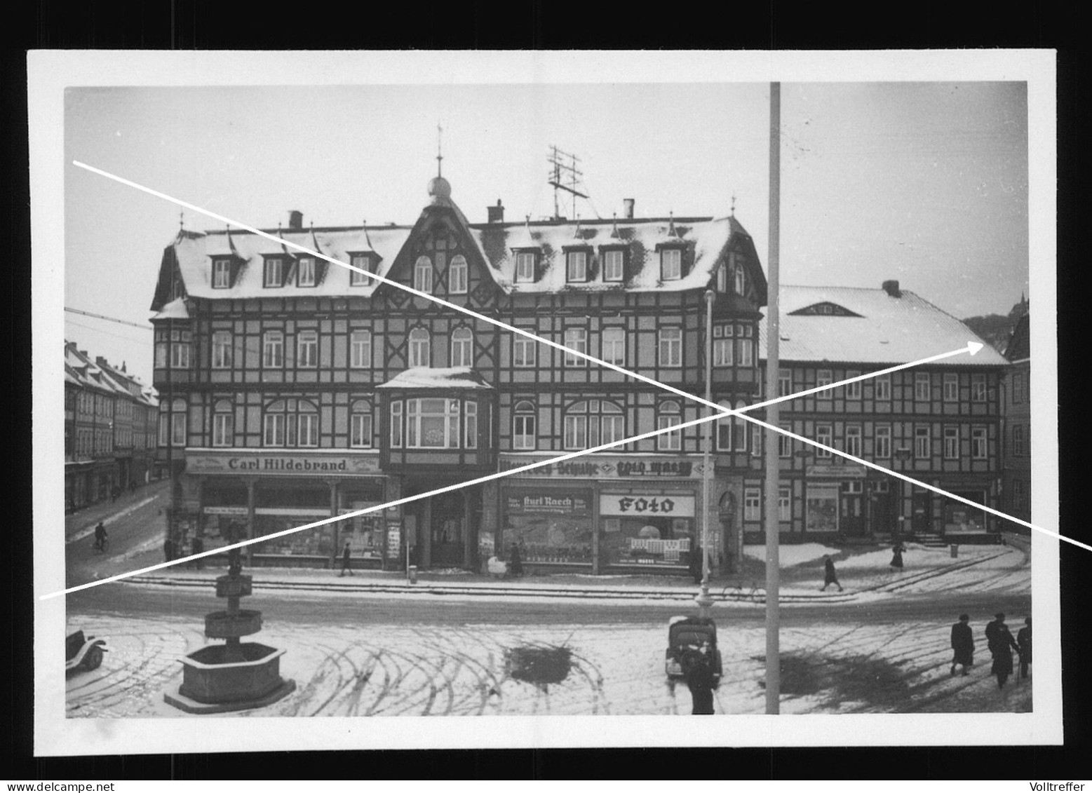 3x Orig. Foto Februar 1937 Wernigerode Ortspartie Foto Geschäft Carl Hildebrand Kurt Raeck Mercedes Schuhe Ua. - Wernigerode