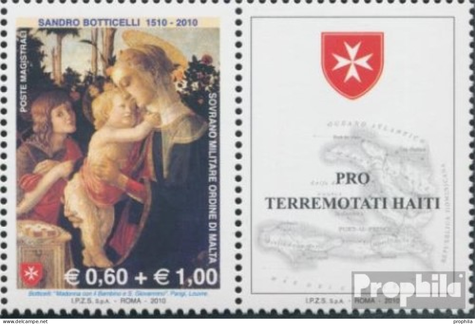 Malteserorden (SMOM) 1125Zf Mit Zierfeld (kompl.Ausg.) Postfrisch 2010 Sandro Botticelli - Malta (...-1964)