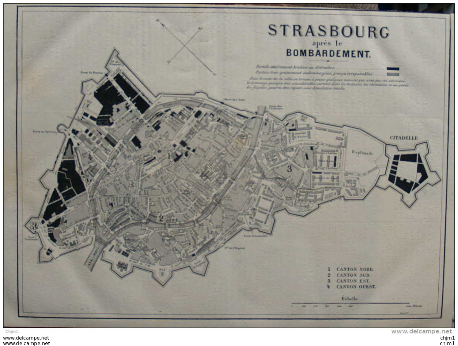 Strasbourg Après Le Bombardement - Page Original 1871 - Historische Dokumente