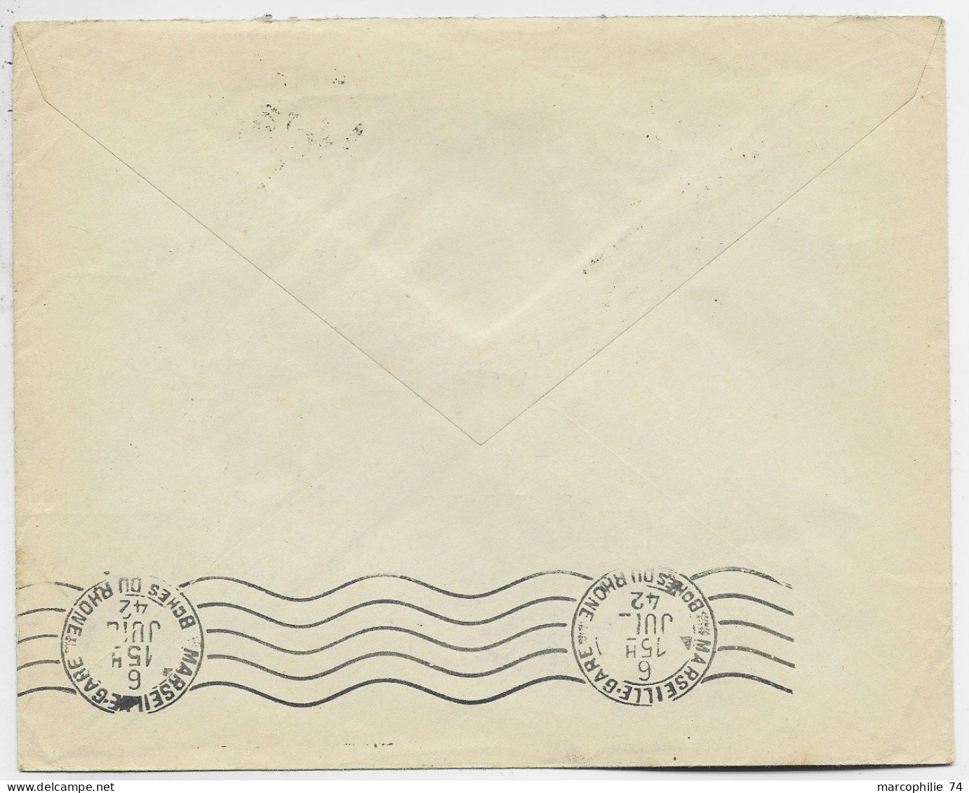 ALGERIE PETAIN 1FRX3+10C+40C LETTRE  COVER AVION ORAN RP AVION 4.7.1942 POUR LYON - 1941-42 Pétain