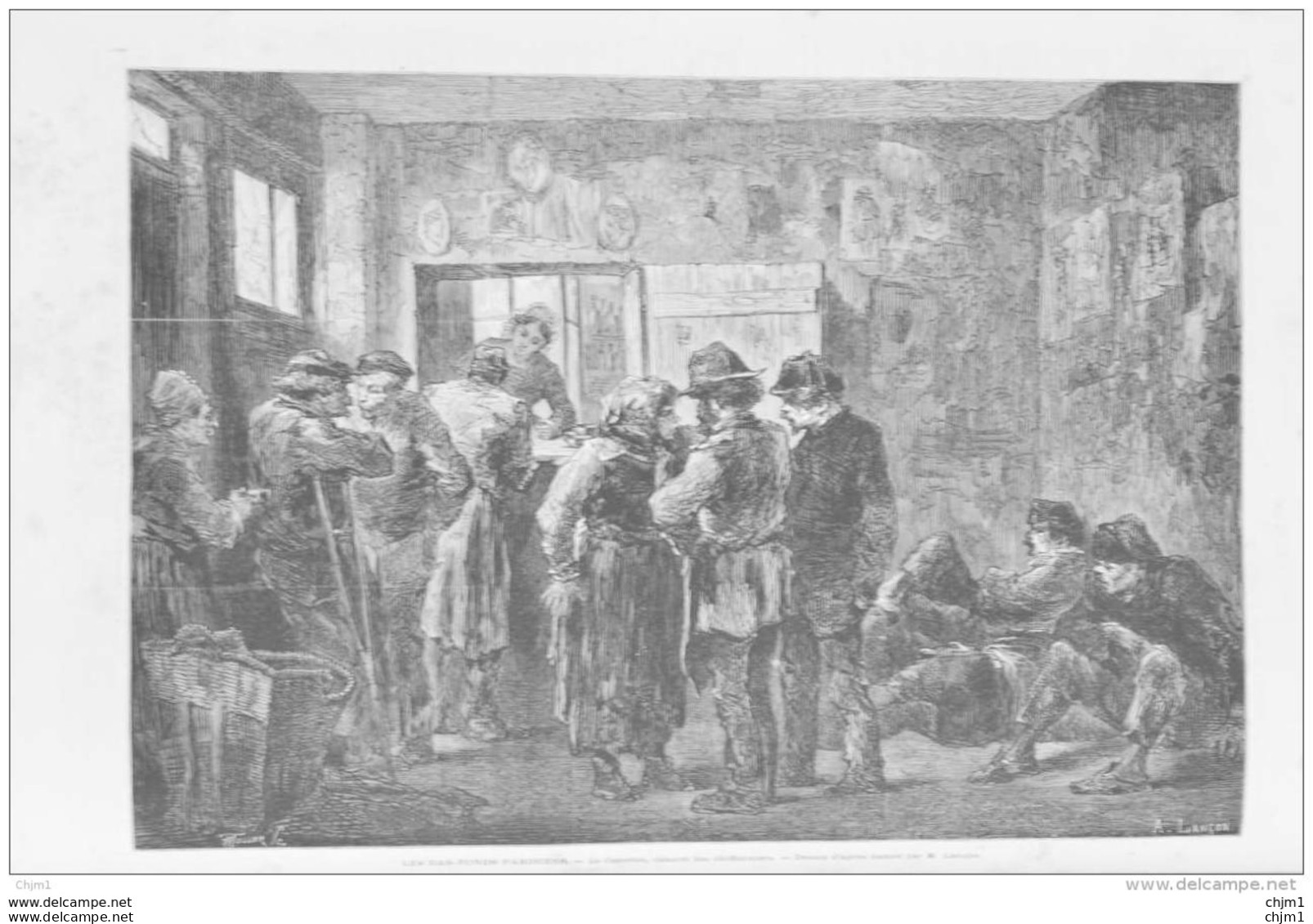 Les Bas-fonds Parisiens - La Casserole, Cabaret Des Chiffoniers - Page Original 1871 - Historische Dokumente