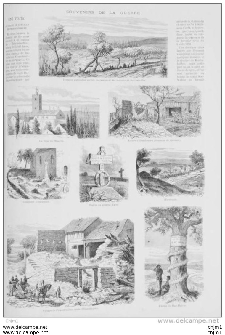 Souvenirs De La Guerre - Village De Froeschwiller - Morsbronn - Cimetière D'Eberbach - Page Original 1871 - Historische Dokumente