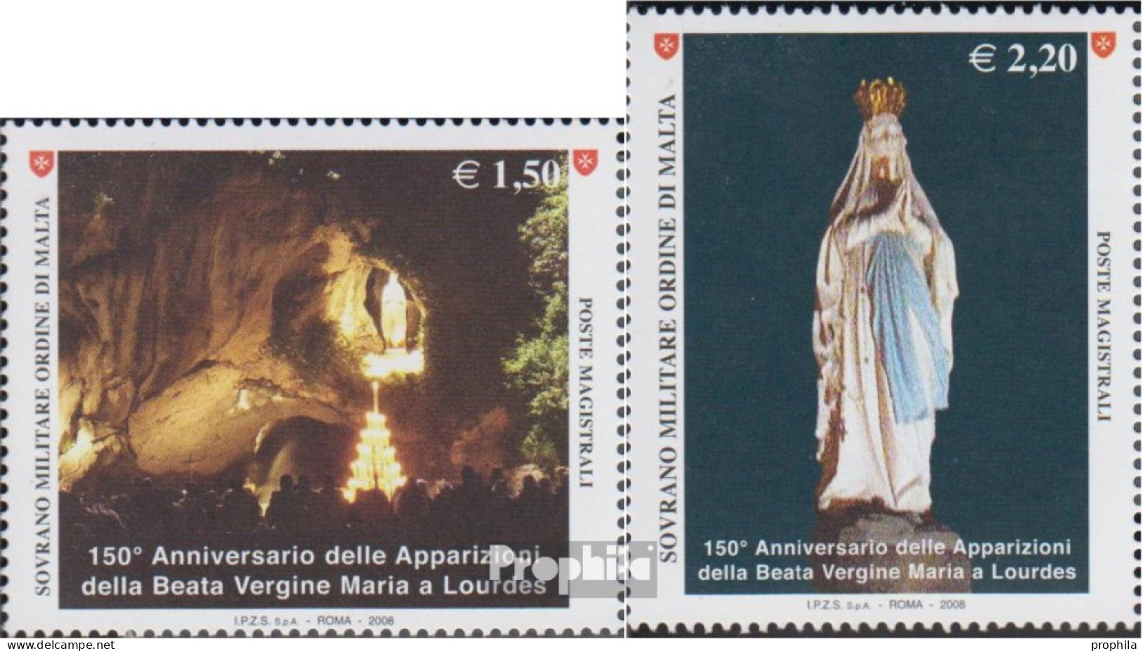 Malteserorden (SMOM) Kat-Nr.: 1028-1029 (kompl.Ausg.) Postfrisch 2008 Lourdes - Malta (Orden Von)