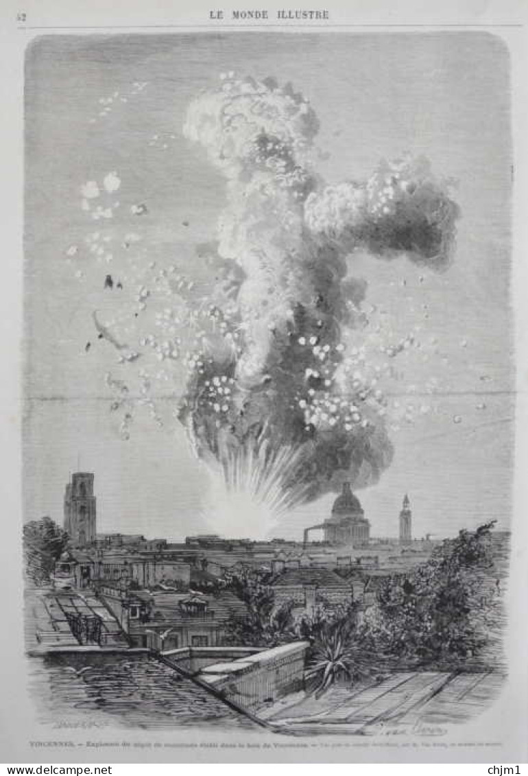 Vincennes - Explosion Du Dépôt De Munitions établi Dans Le Bois De Vincennes - Page Originale - 1871 - Historical Documents