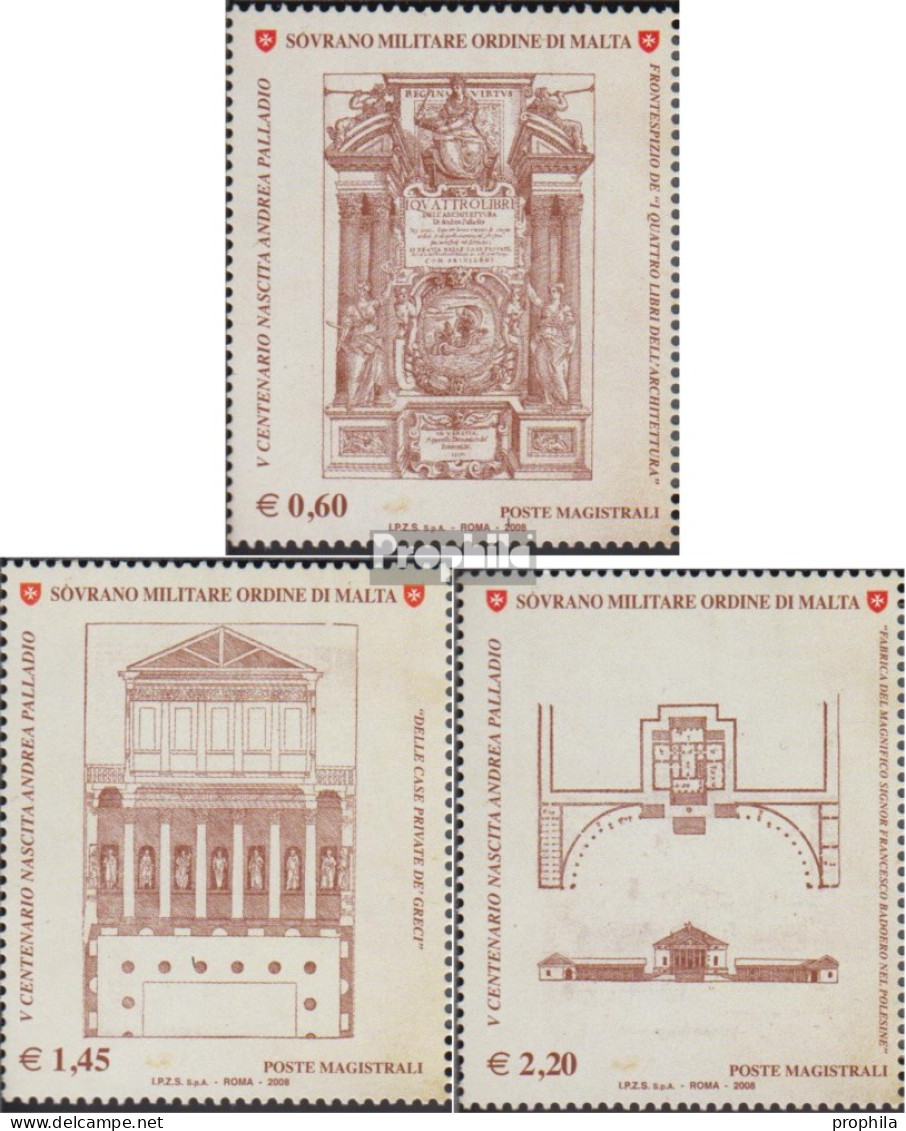 Malteserorden (SMOM) Kat-Nr.: 1050-1052 (kompl.Ausg.) Postfrisch 2008 Andrea Palladio - Malta (Orden Von)