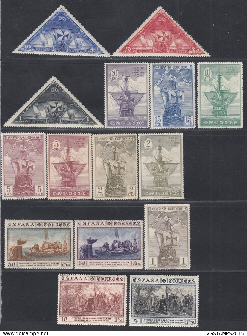 Espagne 1930-Timbres Neufs. Yvert Nr.:442/456 Edifil Nr.:531/545.Très Belle Qualité.C.Colomb: Bateaux. (EB) AR-02468 - Unused Stamps