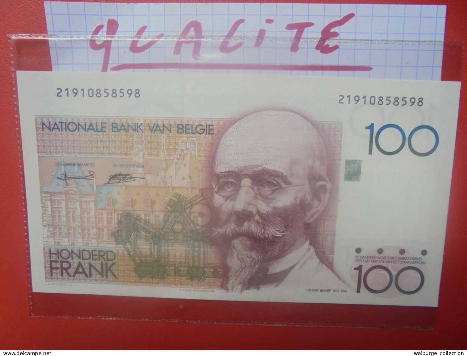 BELGIQUE 100 Francs 1982-94 Peu Circuler Presque Neuf (B.18) - 100 Francs